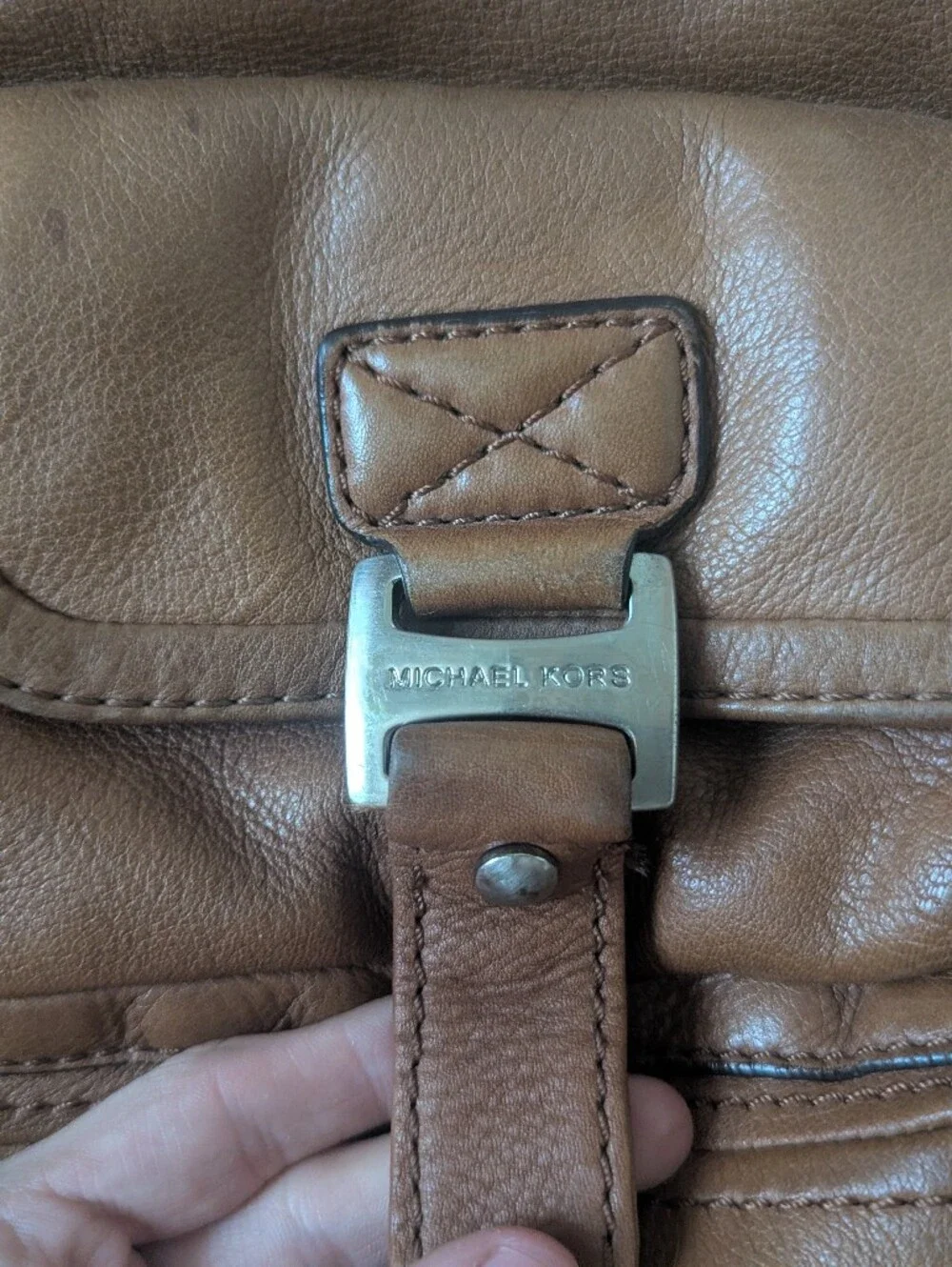 Michael Kors Classic Y2K Tan Glove Tanned Leather Satchel Tote Handbag